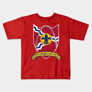 St Louis FC - Front - Back White outline Kids T-Shirt